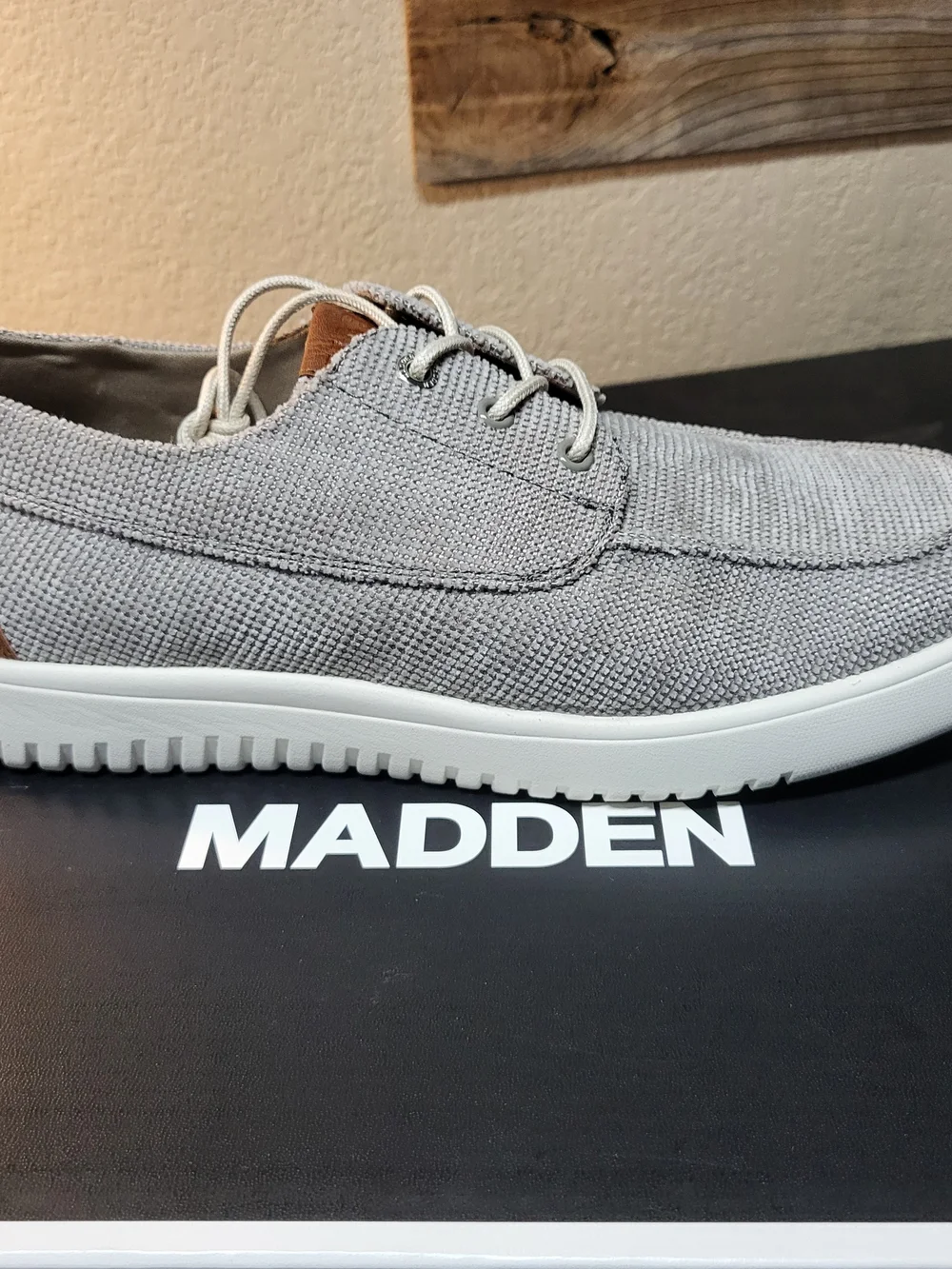 Steve Madden Gray Knit Lace-Up Sneaker for Men